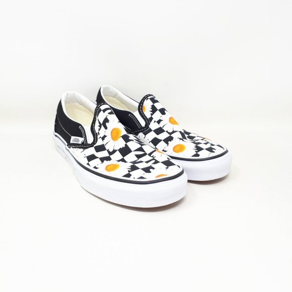 Vans Classic Slip On Love Me Not Daisy Flower Floral White Shoe Sneaker Womens 6 - Picture 4 of 12